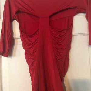 Red Cutout Back Top